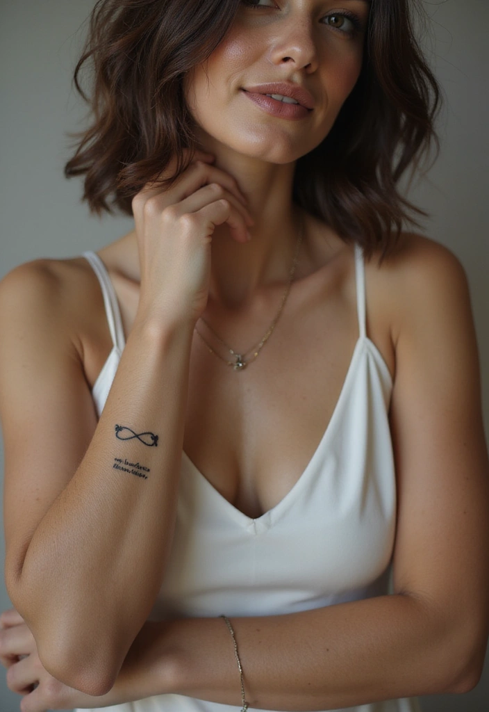 26 Delicate Inner Arm Tattoos for Women: Soft & Personal - 25. Simple Infinity Symbols