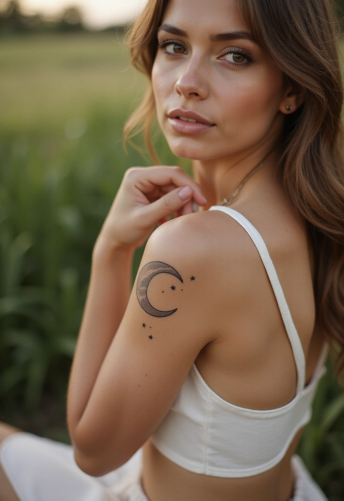 26 Delicate Inner Arm Tattoos for Women: Soft & Personal - 8. Celestial Moons