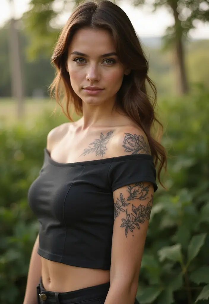 26 Half Sleeve Tattoos for Women: Perfect Balance of Art - 13. Minimalist Floral Designs