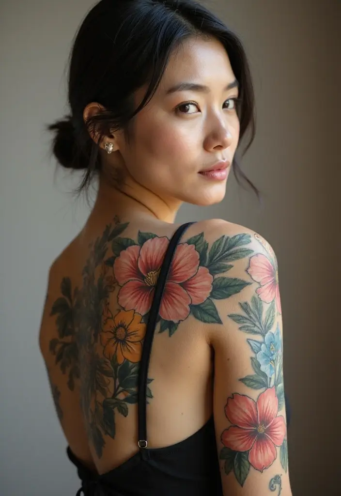 26 Half Sleeve Tattoos for Women: Perfect Balance of Art - 24. Embracing Cultural Floral Traditions