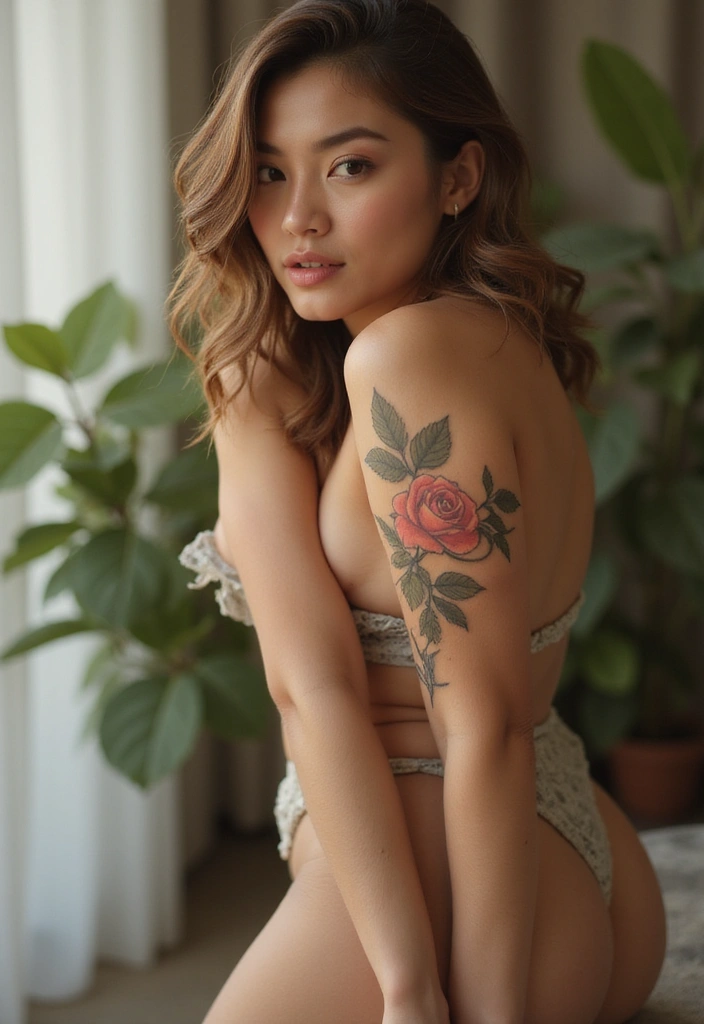 26 Striking Leg Tattoos for Women: Unique & Trendy Ideas - 1. Delicate Rose Tattoo