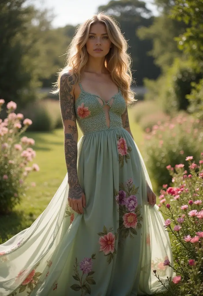 26 Stylish Half Sleeve Tattoos for Women: Artistic & Modern - 20. Enchanting Garden Scene