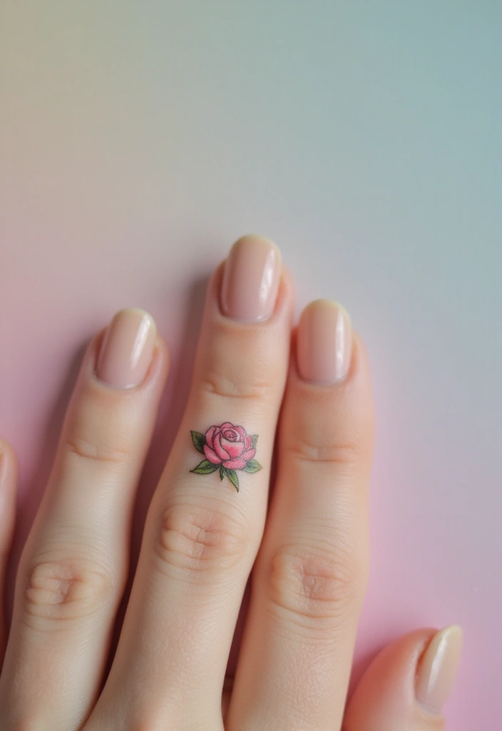 26 Tiny Finger Tattoos for Women: Minimalist & Meaningful - 10. Gentle Peony