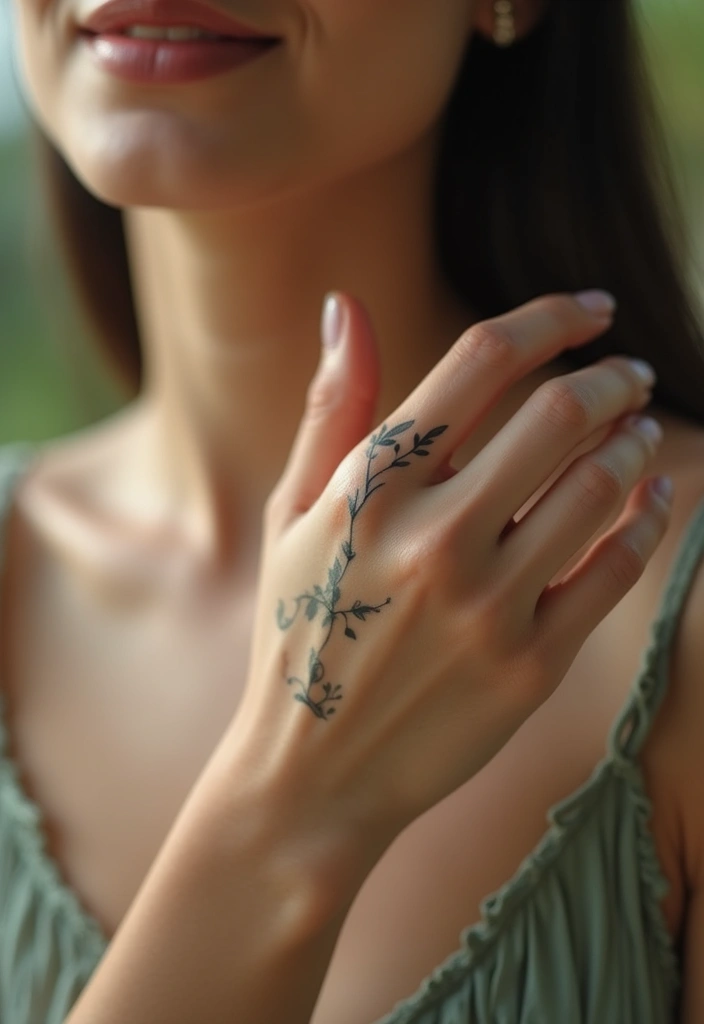 26 Tiny Finger Tattoos for Women: Minimalist & Meaningful - 9. Timeless Ivy