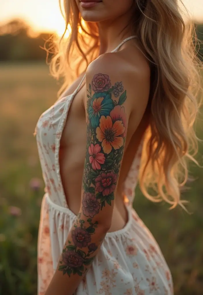 27 Alluring Hip Tattoos for Women: Feminine & Artistic Ideas - 14. Whimsical Floral Watercolor