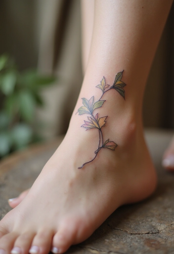 27 Charming Foot Tattoos for Women: Elegant & Unique Ideas - 25. Whimsical Ginkgo Leaves