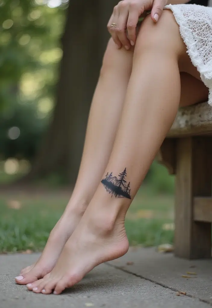 27 Charming Foot Tattoos for Women: Elegant & Unique Ideas - 4. Nature Silhouettes
