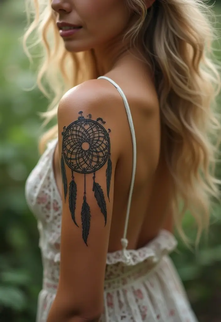 27 Elegant Side Tattoos for Women: Subtle & Alluring Designs - 16. Dreamcatchers