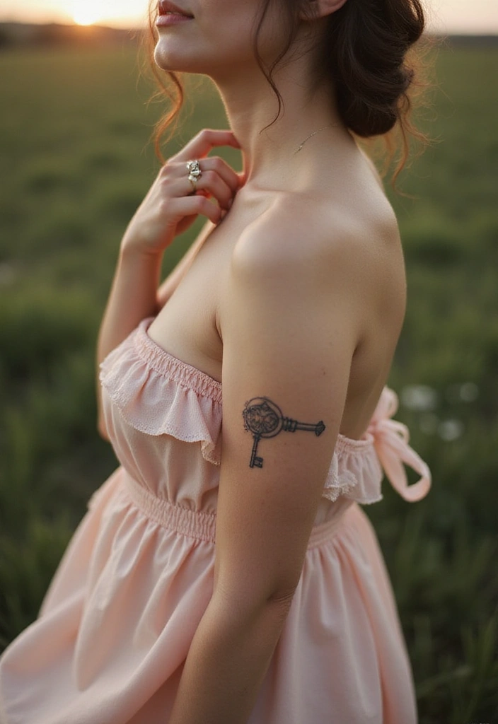 27 Elegant Side Tattoos for Women: Subtle & Alluring Designs - 17. Vintage Keys
