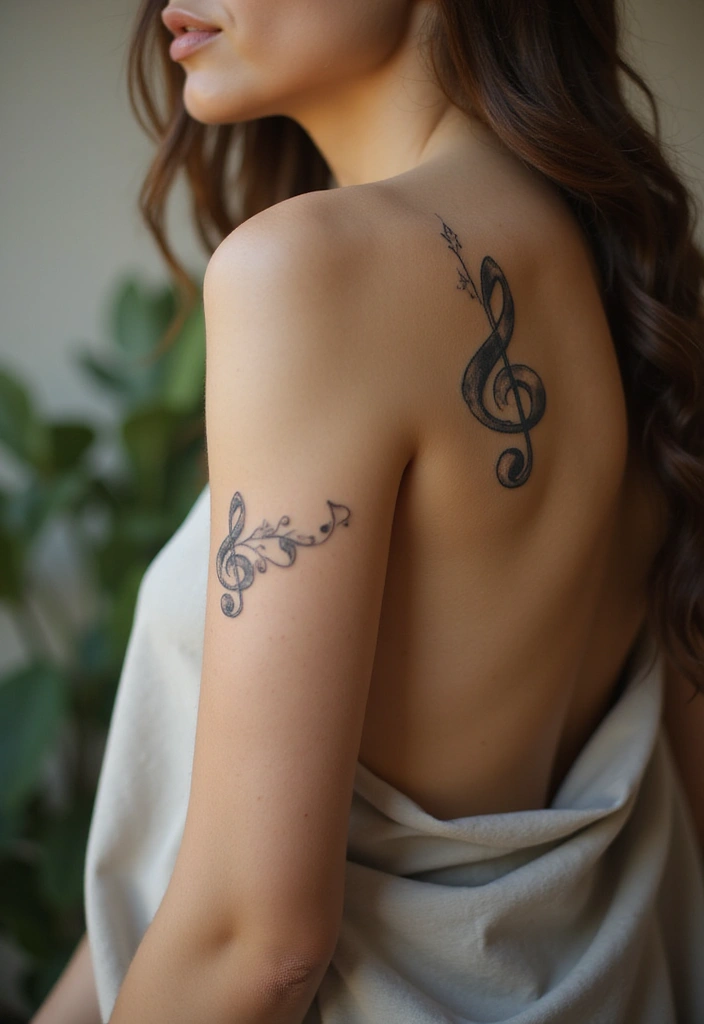 27 Elegant Side Tattoos for Women: Subtle & Alluring Designs - 23. Music Note Tattoos