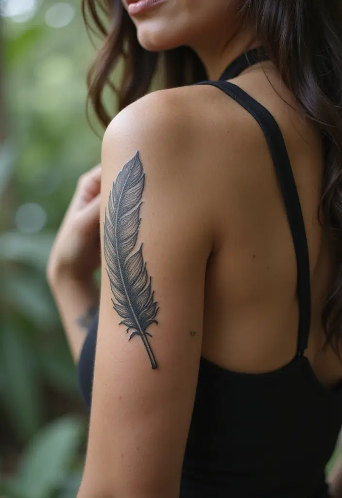27 Elegant Side Tattoos for Women: Subtle & Alluring Designs - 3. Feather Tattoos