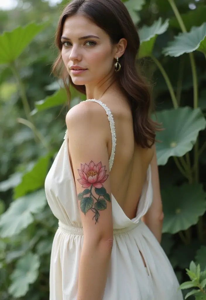 27 Elegant Side Tattoos for Women: Subtle & Alluring Designs - 7. Lotus Flower