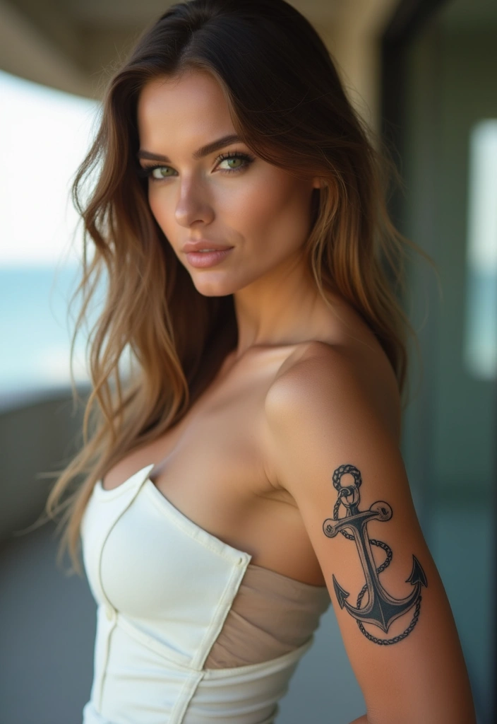27 Elegant Side Tattoos for Women: Subtle & Alluring Designs - 8. Anchor Tattoos