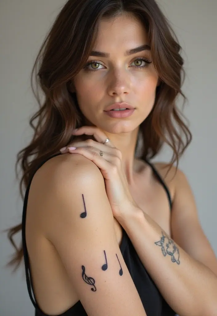27 Minimalist Tattoos for Women: Clean & Timeless Style - 24. Simple Music Notes