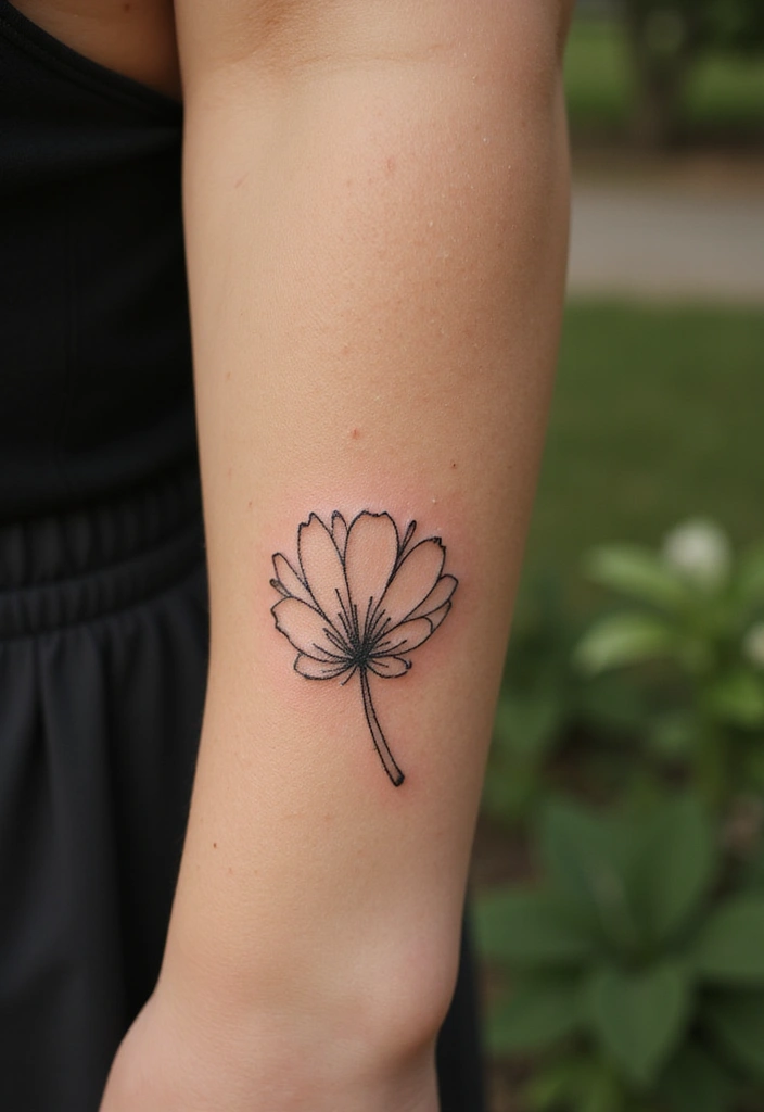 27 Minimalist Tattoos for Women: Clean & Timeless Style - 3. Simplistic Floral Designs