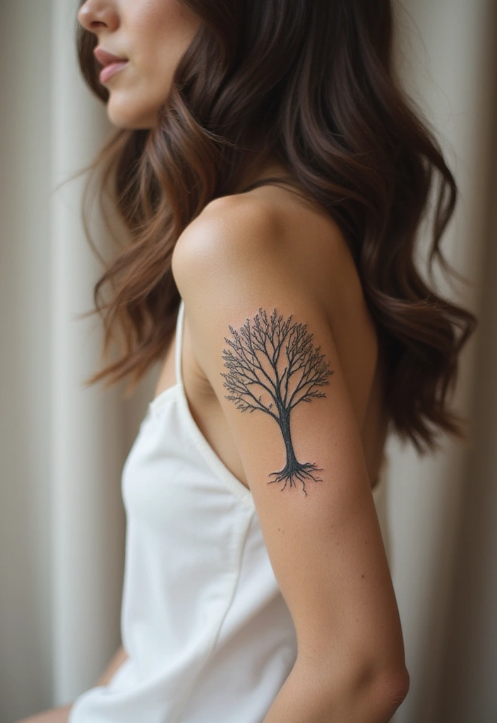27 Minimalist Tattoos for Women: Clean & Timeless Style - 5. Geometric Trees