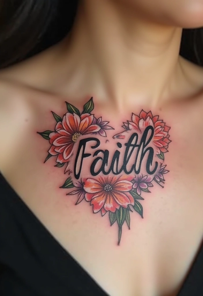 27 Powerful Christian Tattoos for Women: Faith-Filled Designs - 15. Faith and Flowers
