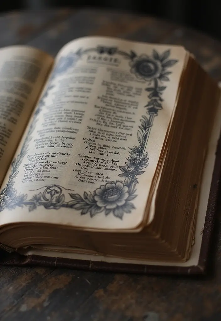 27 Powerful Christian Tattoos for Women: Faith-Filled Designs - 20. Vintage Floral Bible