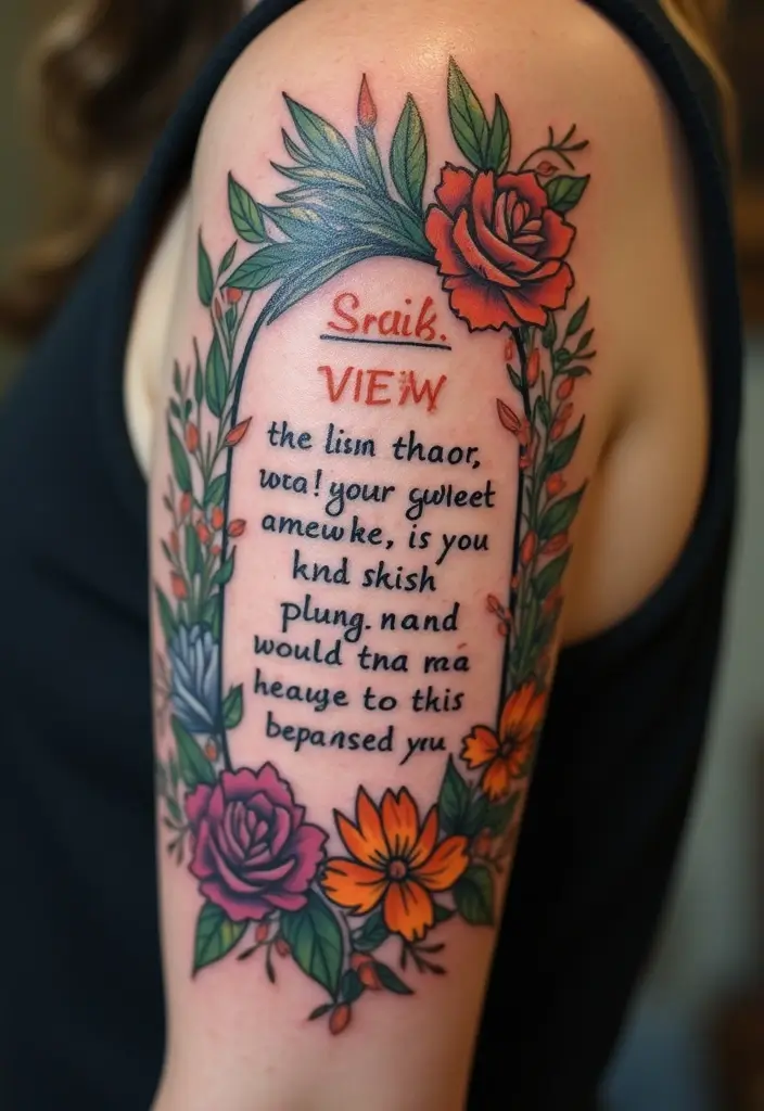 27 Powerful Christian Tattoos for Women: Faith-Filled Designs - 5. Psalm-Inspired Floral Art