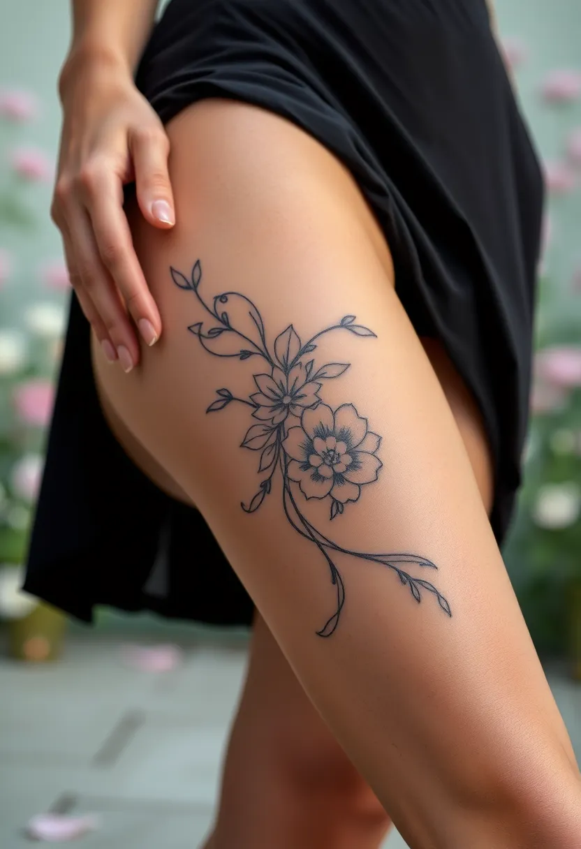 27 Striking Leg Tattoos for Women: Unique Ideas for Every Style - 21. Lace and Ribbons