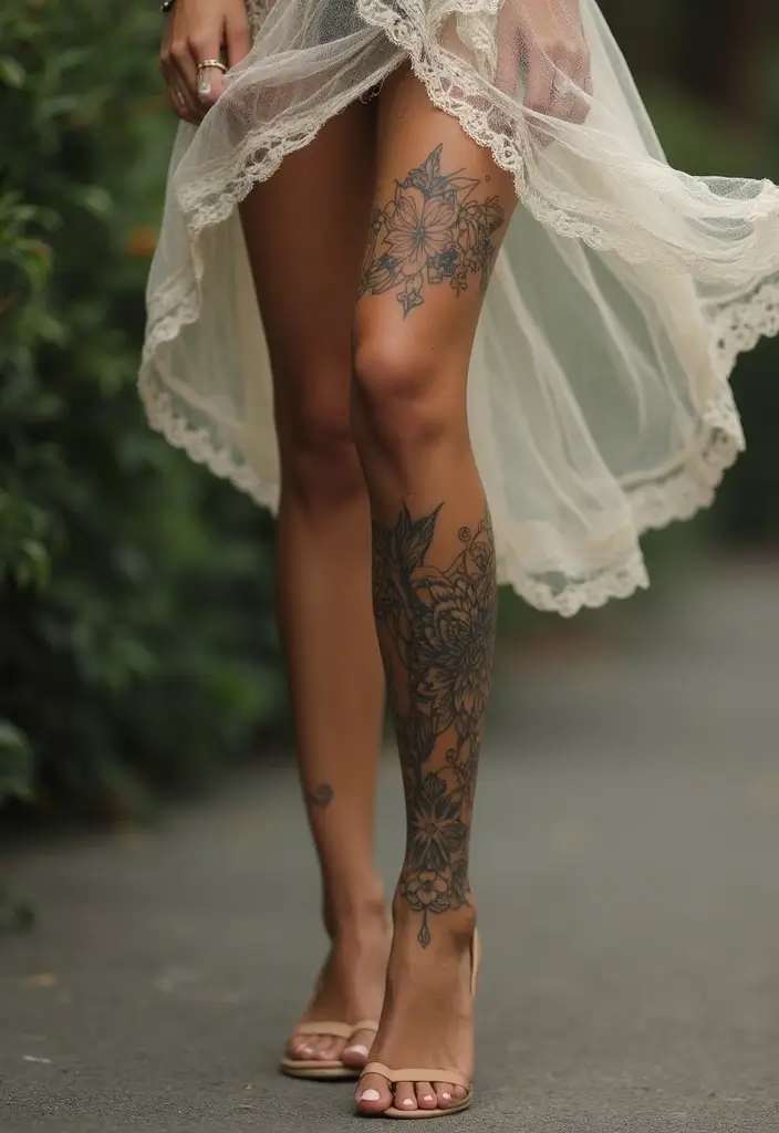 27 Striking Leg Tattoos for Women: Unique Ideas for Every Style - 26. Custom Creations