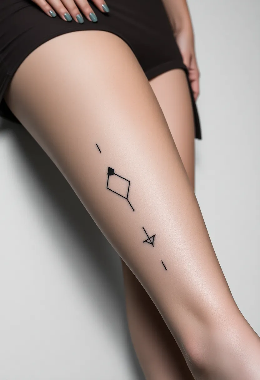 27 Striking Leg Tattoos for Women: Unique Ideas for Every Style - 8. Minimalist Lines
