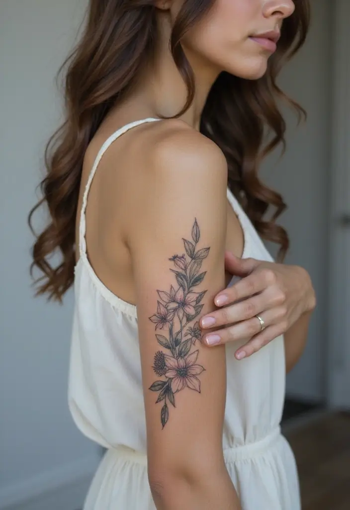 27 Stylish Elbow Tattoos for Women: Bold & Creative - 20. Geometric Floral Designs