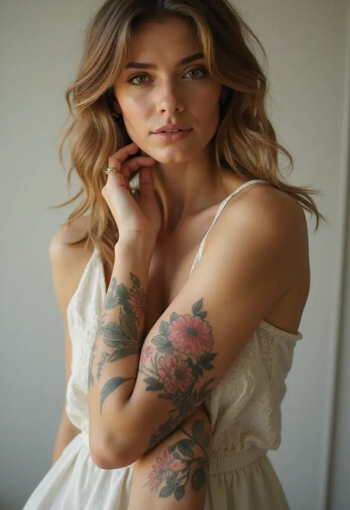 27 Stylish Elbow Tattoos for Women: Bold & Creative - 21. Vintage Botanical Illustrations