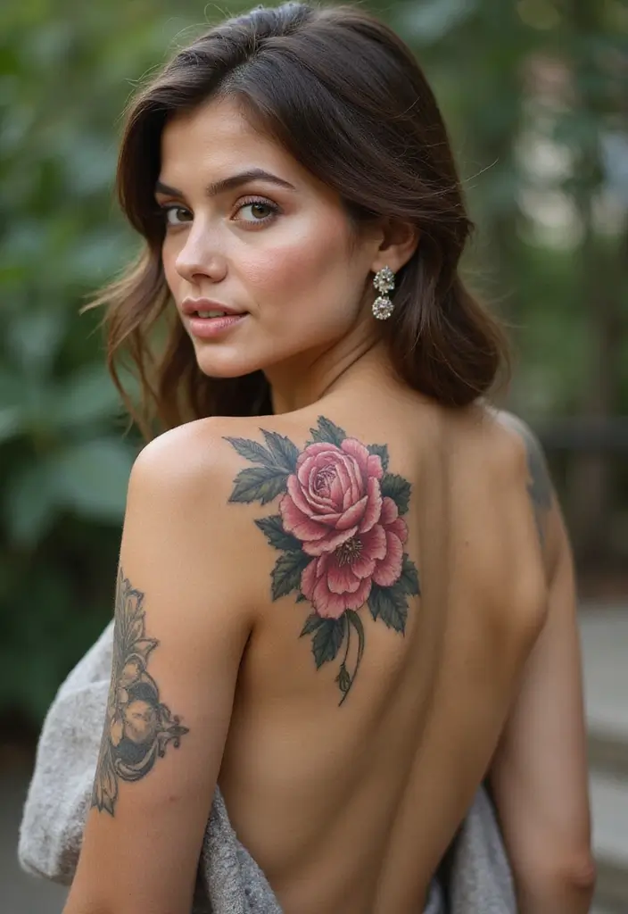 28 Classy Tattoos for Women Over 40: Sophisticated & Empowering - 11. Chic Peony