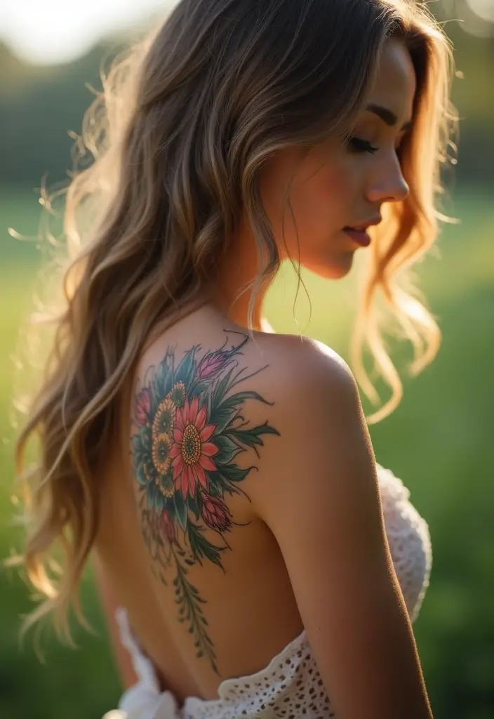 28 Classy Tattoos for Women Over 40: Sophisticated & Empowering - 18. Stylish Floral Mandala