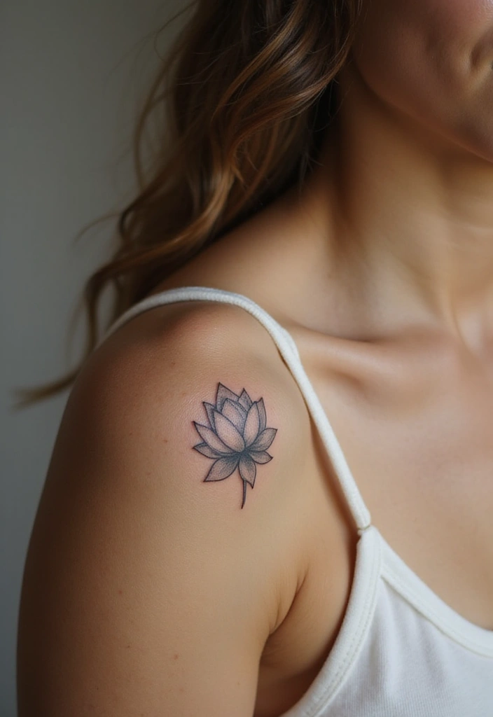 28 Classy Tattoos for Women Over 40: Sophisticated & Empowering - 2. Minimalist Lotus Flower
