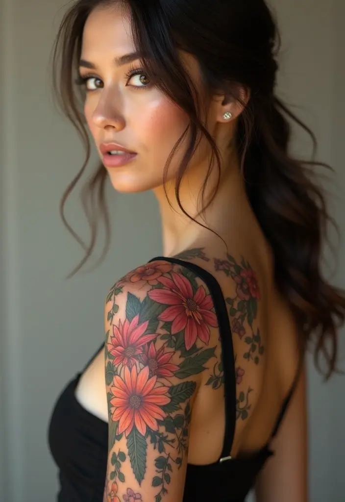 28 Classy Tattoos for Women Over 40: Sophisticated & Empowering - 21. Captivating Dahlia