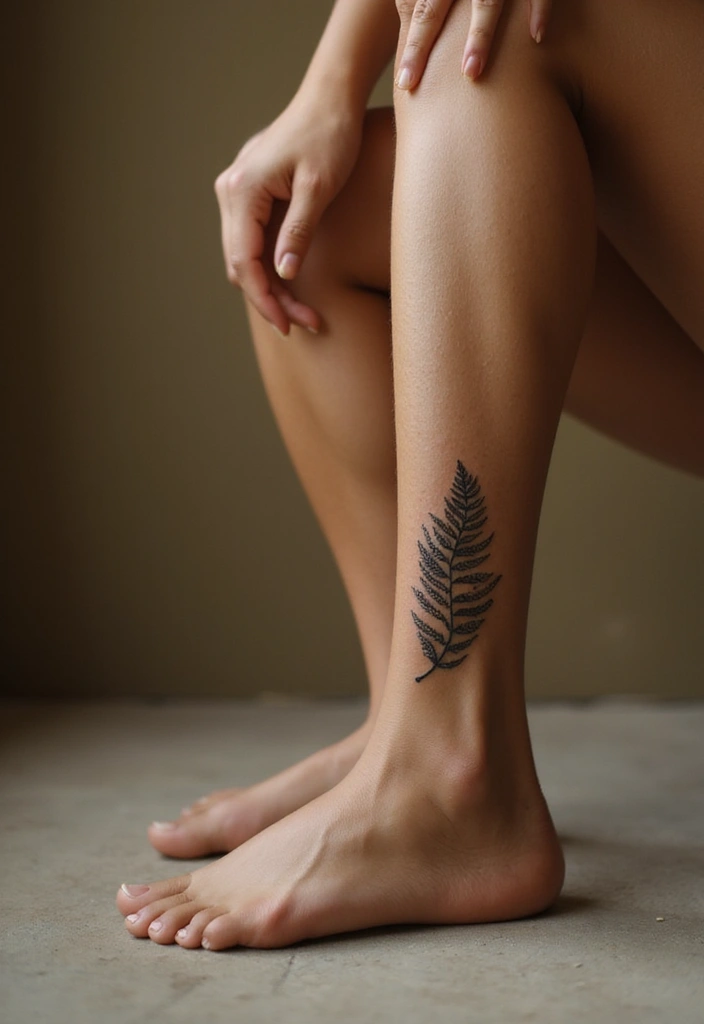 28 Classy Tattoos for Women Over 40: Sophisticated & Empowering - 26. Inspirational Fern Leaf