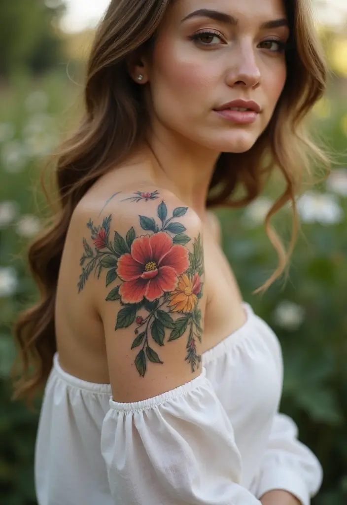 28 Classy Tattoos for Women Over 40: Sophisticated & Empowering - 4. Abstract Floral Patterns