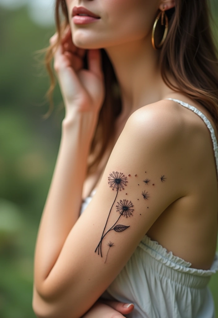 28 Classy Tattoos for Women Over 40: Sophisticated & Empowering - 5. Whimsical Dandelion
