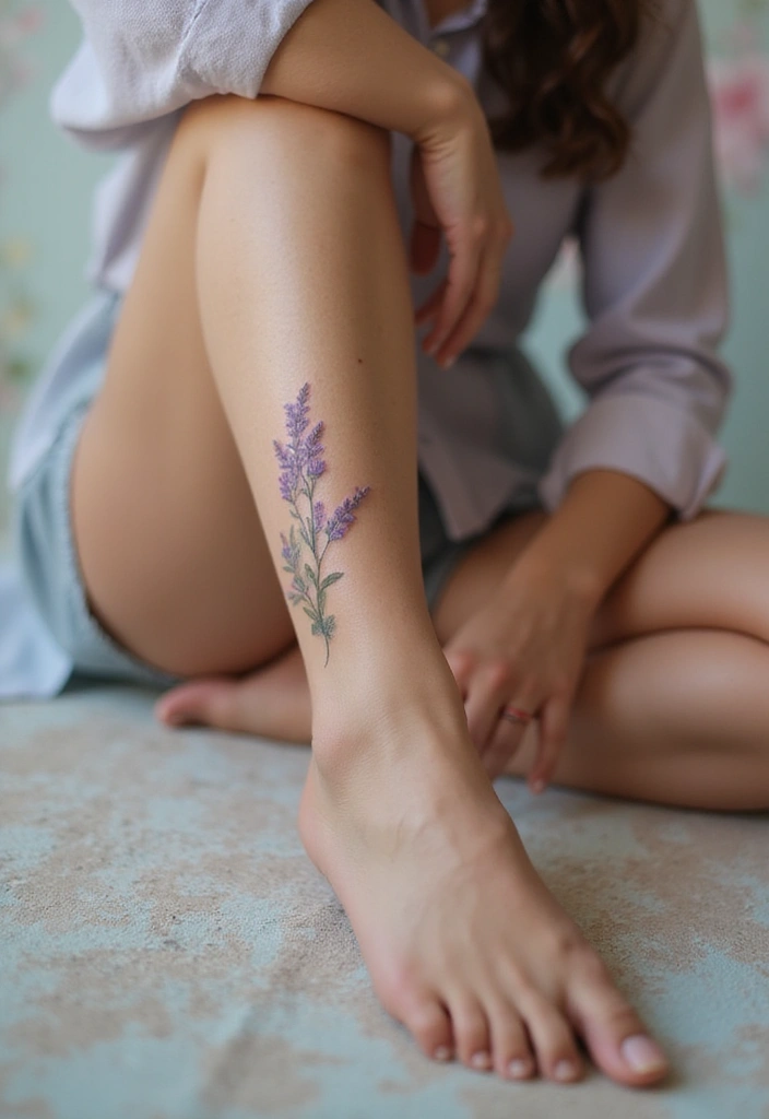 28 Classy Tattoos for Women Over 40: Sophisticated & Empowering - 7. Timeless Lavender Sprigs