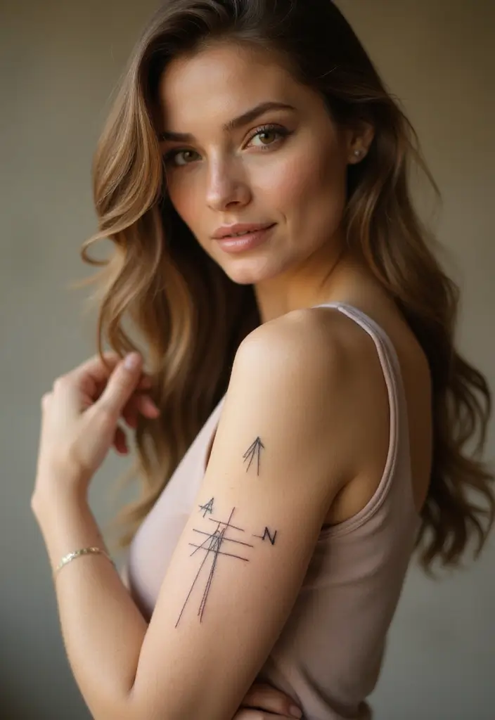 28 Creative Arm Sleeve Tattoos for Women: From Floral to Tribal - 3. Minimalist Charm