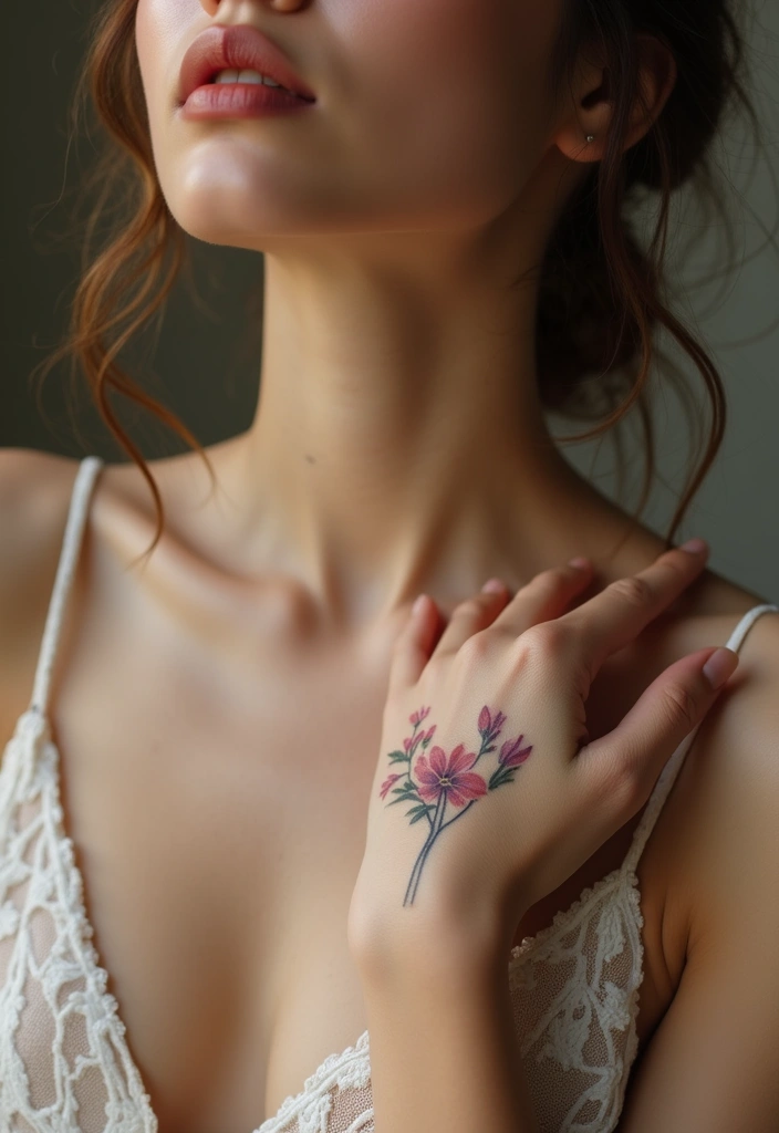 28 Elegant Hand Tattoos for Women: Delicate & Meaningful Ink - 16. Sweet Pea Flowers