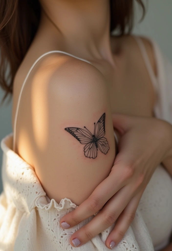 28 Elegant Hand Tattoos for Women: Delicate & Meaningful Ink - 18. Minimalist Butterfly