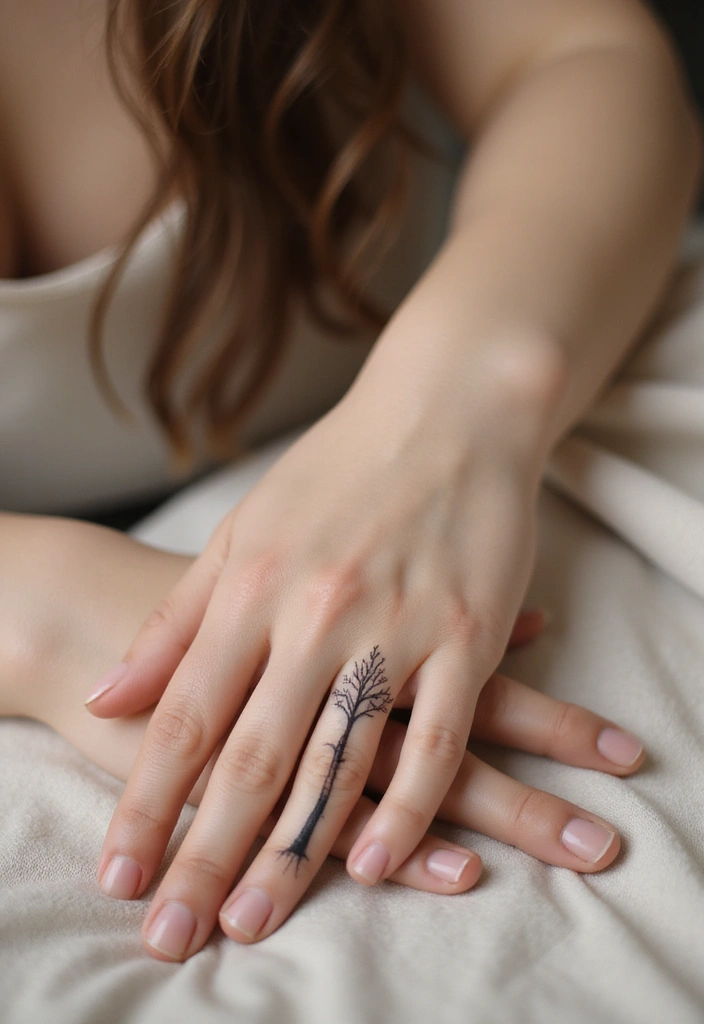 28 Elegant Hand Tattoos for Women: Delicate & Meaningful Ink - 24. Minimalist Tree