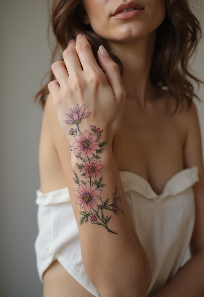 28 Elegant Hand Tattoos for Women: Delicate & Meaningful Ink - 25. Starflower Design