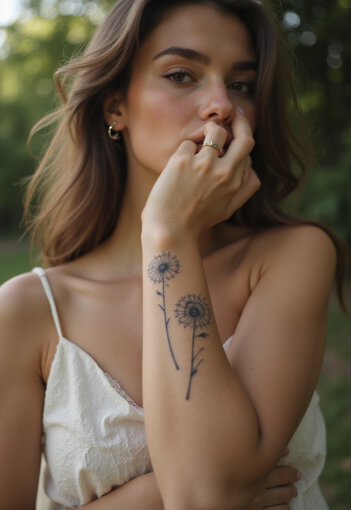 28 Elegant Hand Tattoos for Women: Delicate & Meaningful Ink - 26. Dandelion Seeds