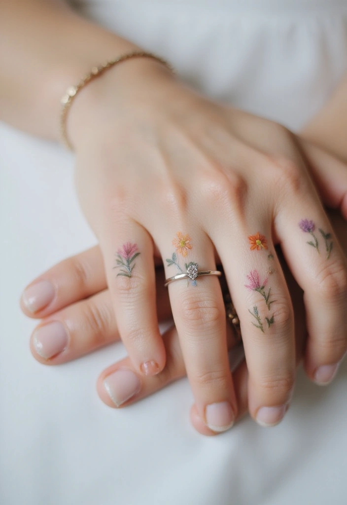28 Elegant Hand Tattoos for Women: Delicate & Meaningful Ink - 3. Tiny Wildflowers