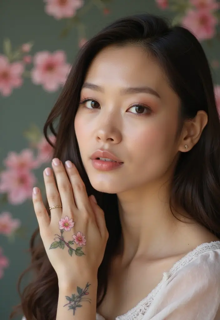 28 Elegant Hand Tattoos for Women: Delicate & Meaningful Ink - 7. Cherry Blossom Branch