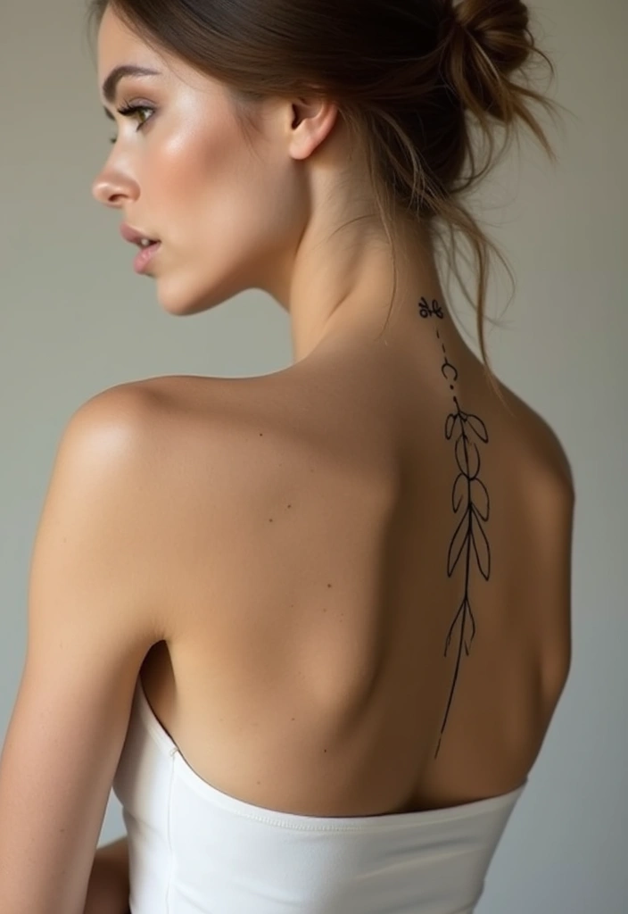 28 Gorgeous Back Tattoos for Women: From Minimal to Bold - 2. Minimalist Line Art