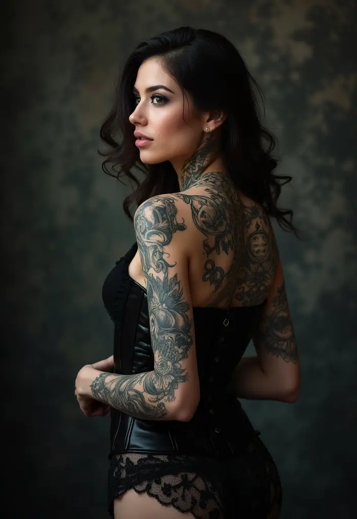 28 Gorgeous Back Tattoos for Women: From Minimal to Bold - 22. Edgy Gothic Designs