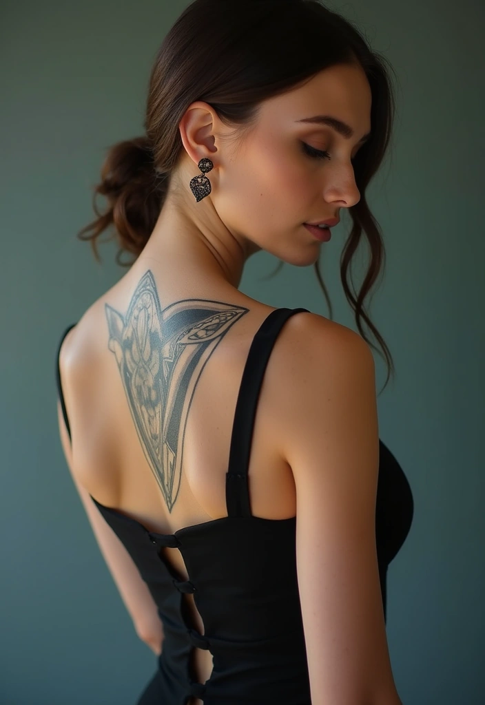 28 Gorgeous Back Tattoos for Women: From Minimal to Bold - 3. Bold Geometric Shapes