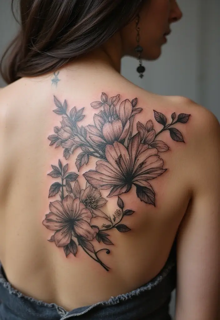 28 Gorgeous Pretty Tattoos for Women: Beauty Meets Meaning - 25. Floral Map: Journey of Life