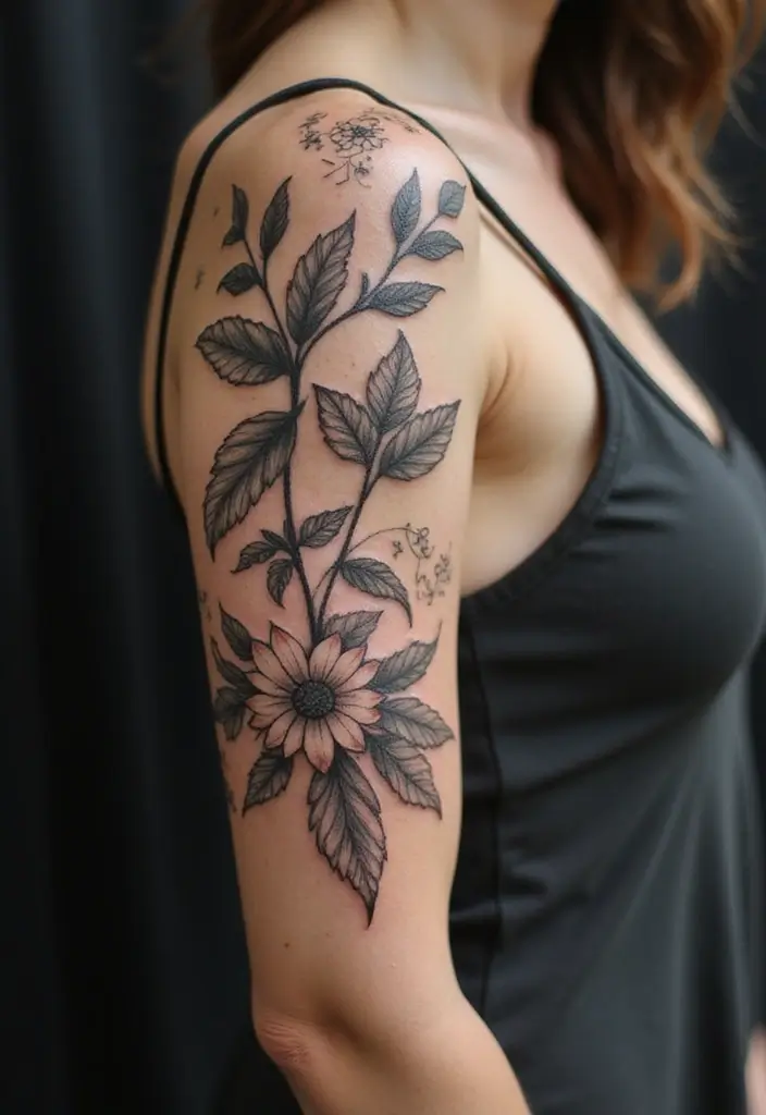28 Gorgeous Pretty Tattoos for Women: Beauty Meets Meaning - 8. Vine Tattoos: Growth and Connection