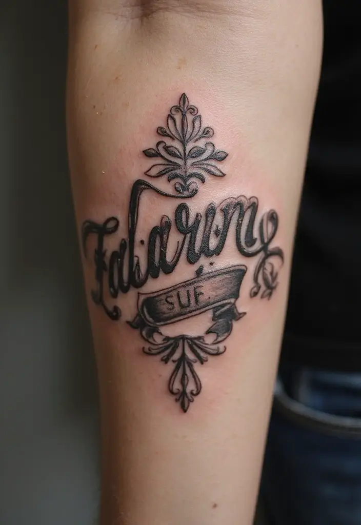 28 Meaningful Name Tattoos for Women: Honoring Loved Ones - 18. Vintage Name Tattoos